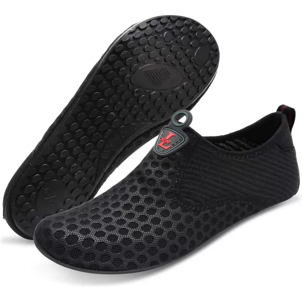 LRUN Women Water Shoes Mens Barefoot Skin Aqua Socks for Run Dive Surf Swim Beach Yoga Quick DryingDot Blackn
