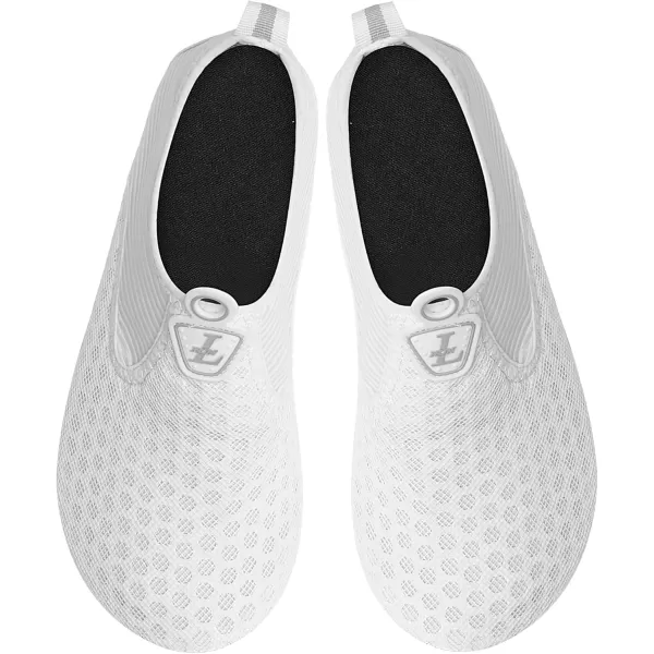 LRUN Women Water Shoes Mens Barefoot Skin Aqua Socks for Run Dive Surf Swim Beach Yoga Quick DryingDot Whiten