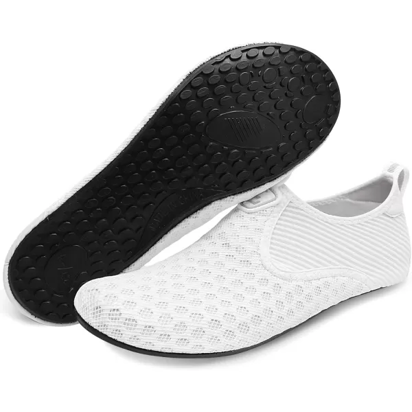 LRUN Women Water Shoes Mens Barefoot Skin Aqua Socks for Run Dive Surf Swim Beach Yoga Quick DryingDot Whiten