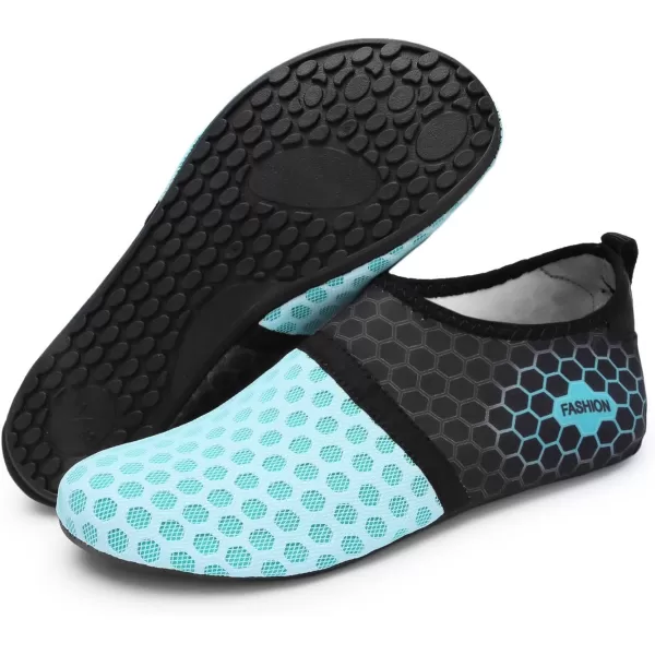 LRUN Women Water Shoes Mens Barefoot Skin Aqua Socks for Run Dive Surf Swim Beach Yoga Quick DryingDotblue