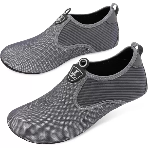 LRUN Women Water Shoes Mens Barefoot Skin Aqua Socks for Run Dive Surf Swim Beach Yoga Quick DryingDotgrey New