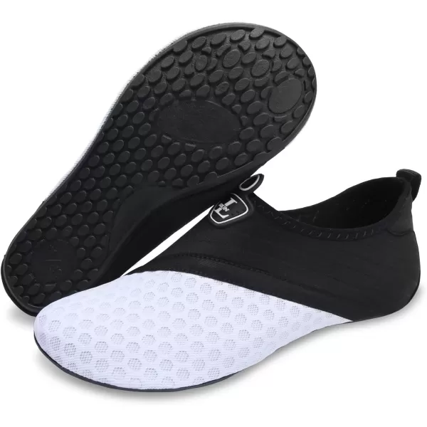 LRUN Women Water Shoes Mens Barefoot Skin Aqua Socks for Run Dive Surf Swim Beach Yoga Quick DryingDotwhite