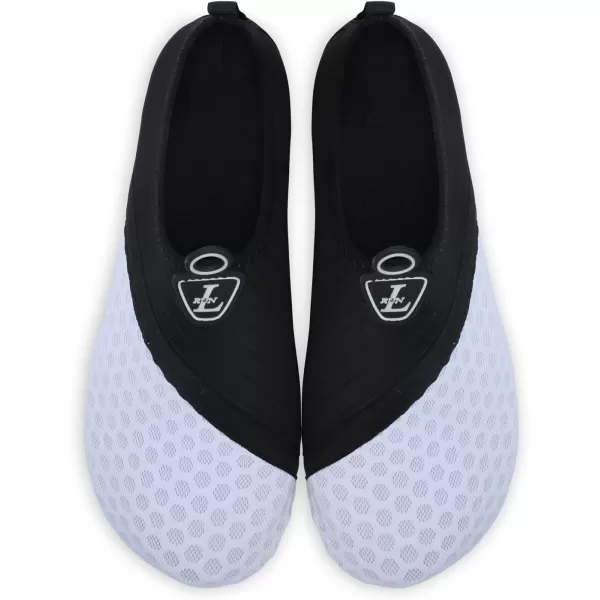 LRUN Women Water Shoes Mens Barefoot Skin Aqua Socks for Run Dive Surf Swim Beach Yoga Quick DryingDotwhite