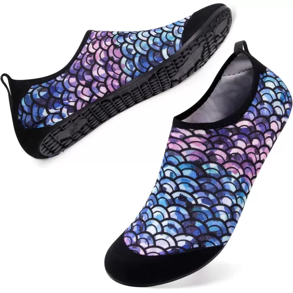 LRUN Women Water Shoes Mens Barefoot Skin Aqua Socks for Run Dive Surf Swim Beach Yoga Quick DryingFish Scale