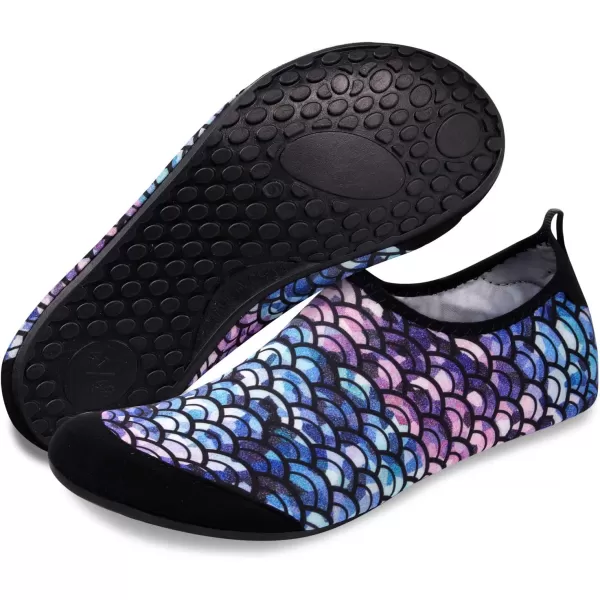 LRUN Women Water Shoes Mens Barefoot Skin Aqua Socks for Run Dive Surf Swim Beach Yoga Quick DryingFish Scale