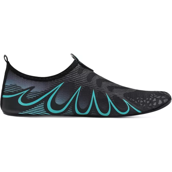 LRUN Women Water Shoes Mens Barefoot Skin Aqua Socks for Run Dive Surf Swim Beach Yoga Quick DryingG Black Blue