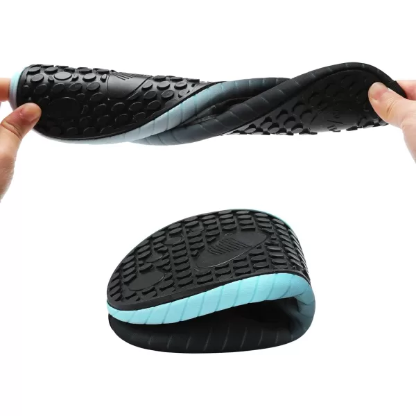 LRUN Women Water Shoes Mens Barefoot Skin Aqua Socks for Run Dive Surf Swim Beach Yoga Quick DryingG Blue Black