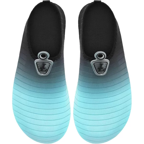 LRUN Women Water Shoes Mens Barefoot Skin Aqua Socks for Run Dive Surf Swim Beach Yoga Quick DryingG Blue Black