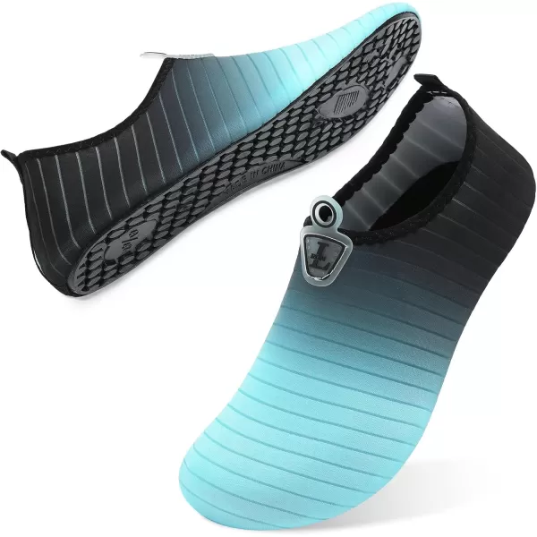 LRUN Women Water Shoes Mens Barefoot Skin Aqua Socks for Run Dive Surf Swim Beach Yoga Quick DryingG Blue Black