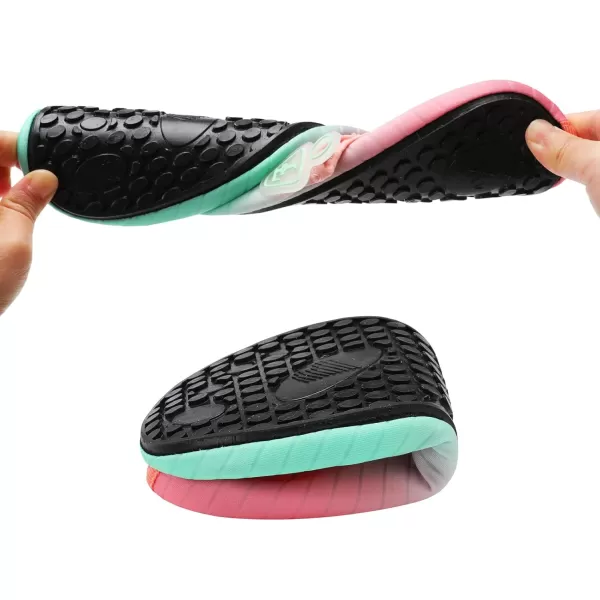 LRUN Women Water Shoes Mens Barefoot Skin Aqua Socks for Run Dive Surf Swim Beach Yoga Quick DryingG Green Pink