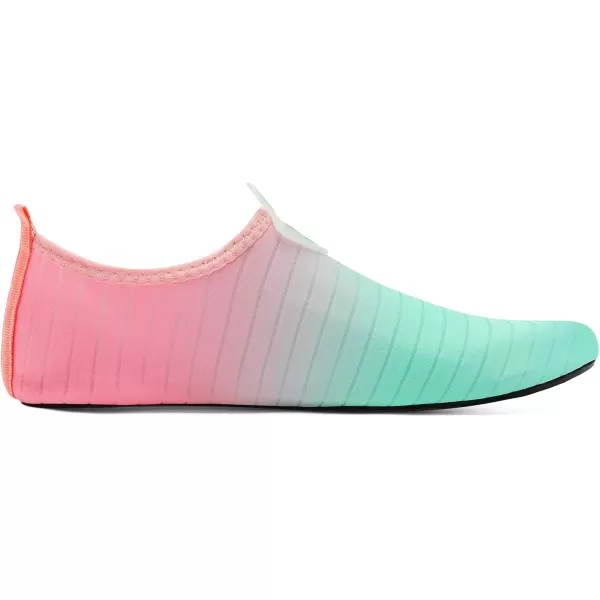 LRUN Women Water Shoes Mens Barefoot Skin Aqua Socks for Run Dive Surf Swim Beach Yoga Quick DryingG Green Pink