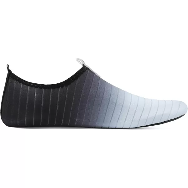 LRUN Women Water Shoes Mens Barefoot Skin Aqua Socks for Run Dive Surf Swim Beach Yoga Quick DryingG Grey Black