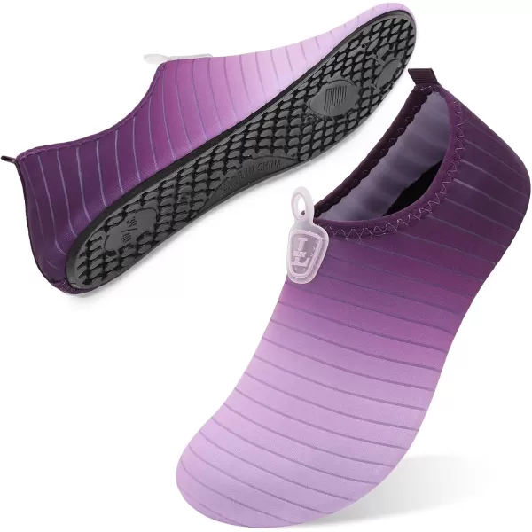 LRUN Women Water Shoes Mens Barefoot Skin Aqua Socks for Run Dive Surf Swim Beach Yoga Quick DryingG Purple