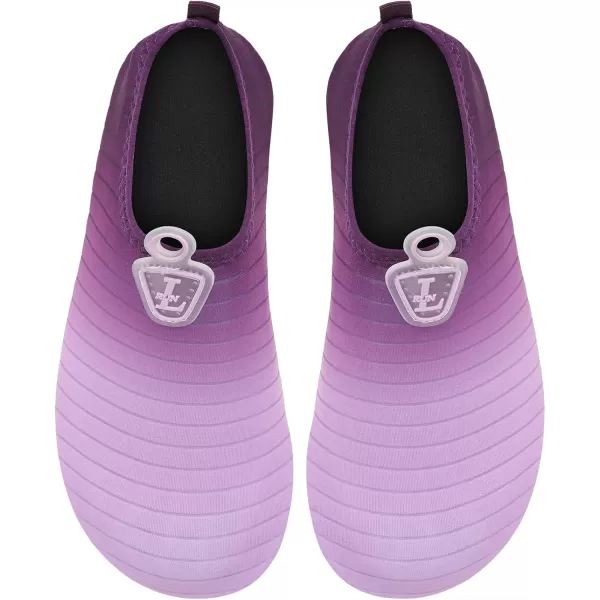 LRUN Women Water Shoes Mens Barefoot Skin Aqua Socks for Run Dive Surf Swim Beach Yoga Quick DryingG Purple