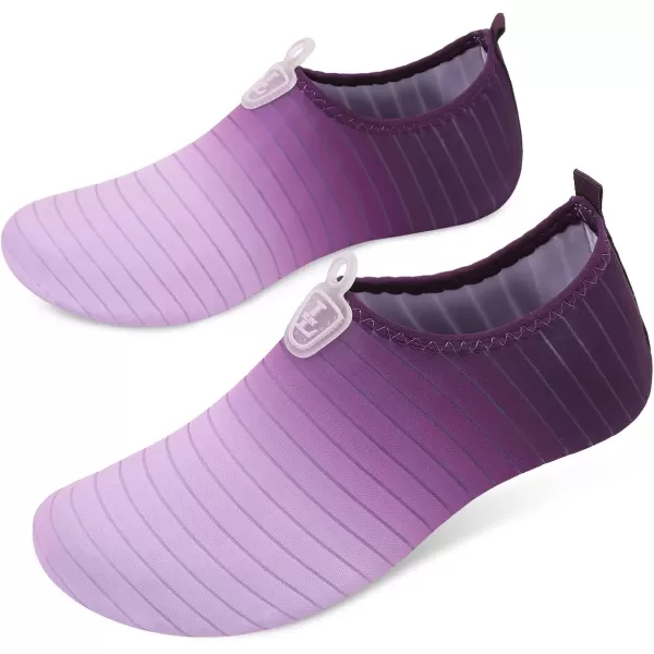LRUN Women Water Shoes Mens Barefoot Skin Aqua Socks for Run Dive Surf Swim Beach Yoga Quick DryingG Purple