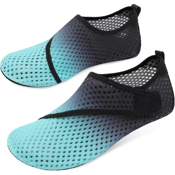 LRUN Women Water Shoes Mens Barefoot Skin Aqua Socks for Run Dive Surf Swim Beach Yoga Quick DryingGreen Gradient