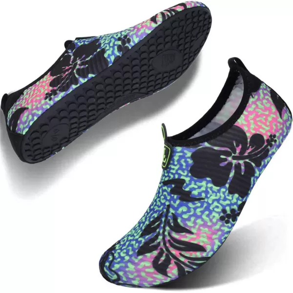 LRUN Women Water Shoes Mens Barefoot Skin Aqua Socks for Run Dive Surf Swim Beach Yoga Quick DryingGreen Leaf