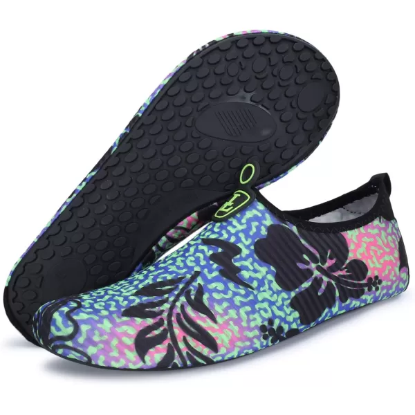 LRUN Women Water Shoes Mens Barefoot Skin Aqua Socks for Run Dive Surf Swim Beach Yoga Quick DryingGreen Leaf