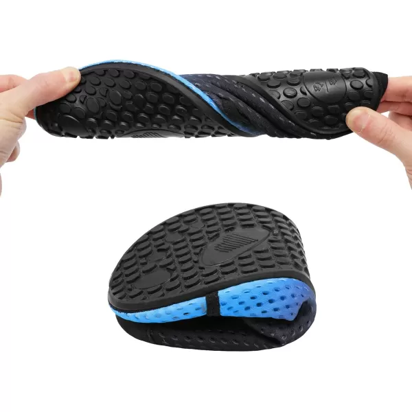 LRUN Women Water Shoes Mens Barefoot Skin Aqua Socks for Run Dive Surf Swim Beach Yoga Quick DryingNavy Gradient