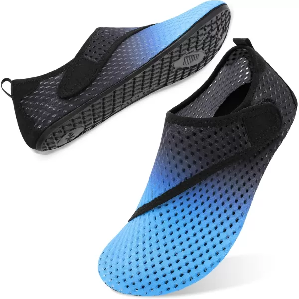 LRUN Women Water Shoes Mens Barefoot Skin Aqua Socks for Run Dive Surf Swim Beach Yoga Quick DryingNavy Gradient