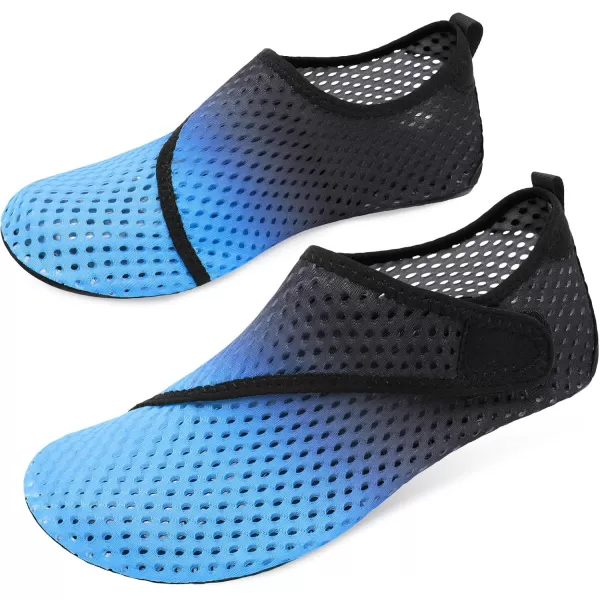 LRUN Women Water Shoes Mens Barefoot Skin Aqua Socks for Run Dive Surf Swim Beach Yoga Quick DryingNavy Gradient