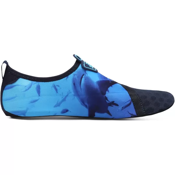 LRUN Women Water Shoes Mens Barefoot Skin Aqua Socks for Run Dive Surf Swim Beach Yoga Quick DryingNavy Pattern