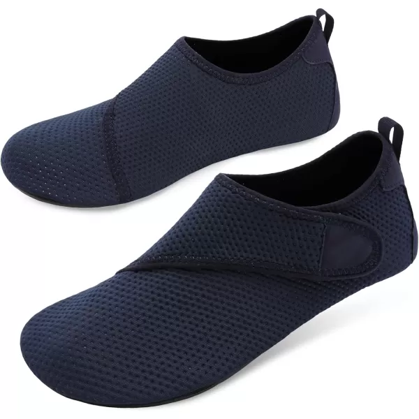 LRUN Women Water Shoes Mens Barefoot Skin Aqua Socks for Run Dive Surf Swim Beach Yoga Quick DryingNavy Strap