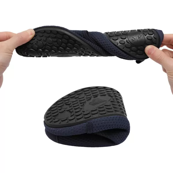 LRUN Women Water Shoes Mens Barefoot Skin Aqua Socks for Run Dive Surf Swim Beach Yoga Quick DryingNavy Strap
