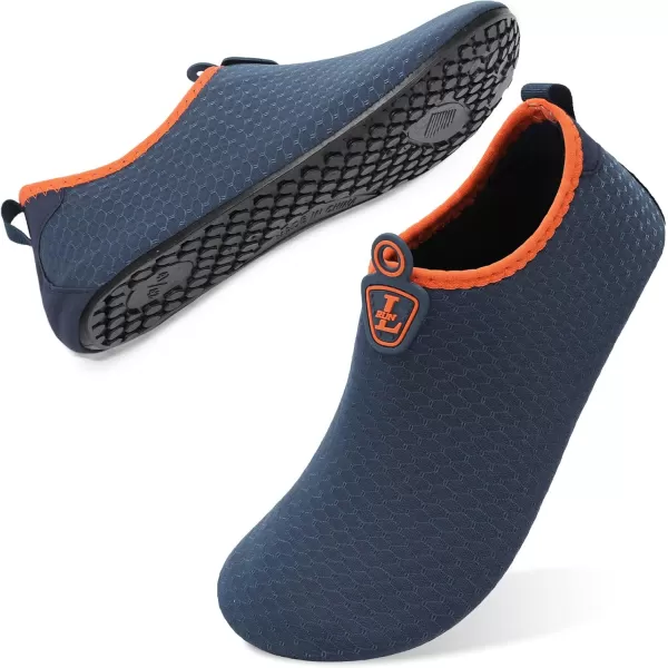 LRUN Women Water Shoes Mens Barefoot Skin Aqua Socks for Run Dive Surf Swim Beach Yoga Quick DryingNavynew