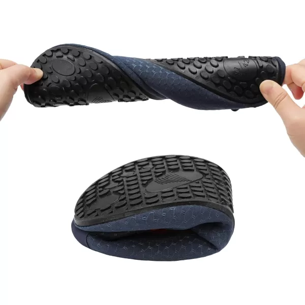 LRUN Women Water Shoes Mens Barefoot Skin Aqua Socks for Run Dive Surf Swim Beach Yoga Quick DryingNavynew