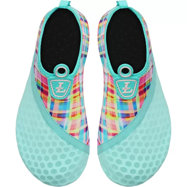 LRUN Women Water Shoes Mens Barefoot Skin Aqua Socks for Run Dive Surf Swim Beach Yoga Quick DryingSplice Blue