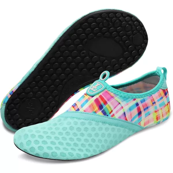 LRUN Women Water Shoes Mens Barefoot Skin Aqua Socks for Run Dive Surf Swim Beach Yoga Quick DryingSplice Blue