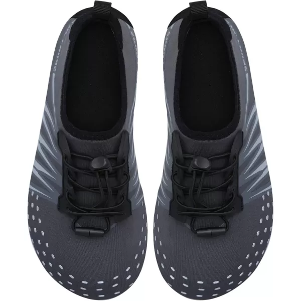 LRUN Women Water Shoes Mens Barefoot Skin Aqua Socks for Run Dive Surf Swim Beach Yoga Quick DryingStrip Grey Dot
