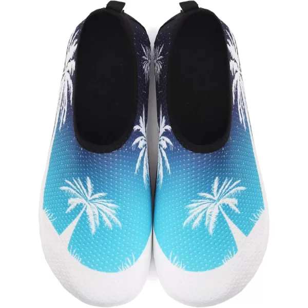 LRUN Women Water Shoes Mens Barefoot Skin Aqua Socks for Run Dive Surf Swim Beach Yoga Quick DryingWhite Blue