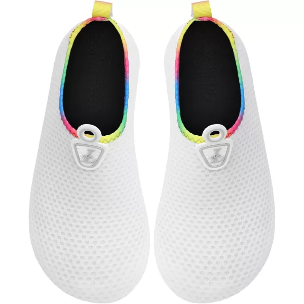 LRUN Women Water Shoes Mens Barefoot Skin Aqua Socks for Run Dive Surf Swim Beach Yoga Quick DryingWhite Holes