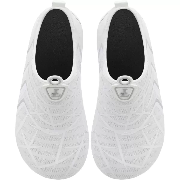 LRUN Women Water Shoes Mens Barefoot Skin Aqua Socks for Run Dive Surf Swim Beach Yoga Quick DryingWhite Lines