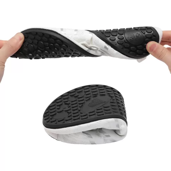LRUN Women Water Shoes Mens Barefoot Skin Aqua Socks for Run Dive Surf Swim Beach Yoga Quick DryingWhite Lines