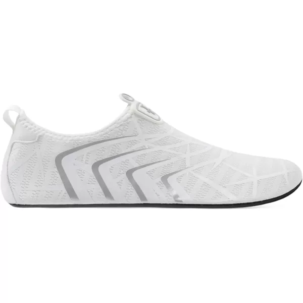 LRUN Women Water Shoes Mens Barefoot Skin Aqua Socks for Run Dive Surf Swim Beach Yoga Quick DryingWhite Lines
