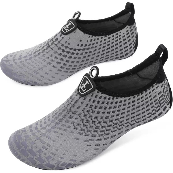 LRUN Women Water Shoes Mens Barefoot Skin Aqua Socks for Run Dive Surf Swim Beach Yoga Quick DryingWzh Grey