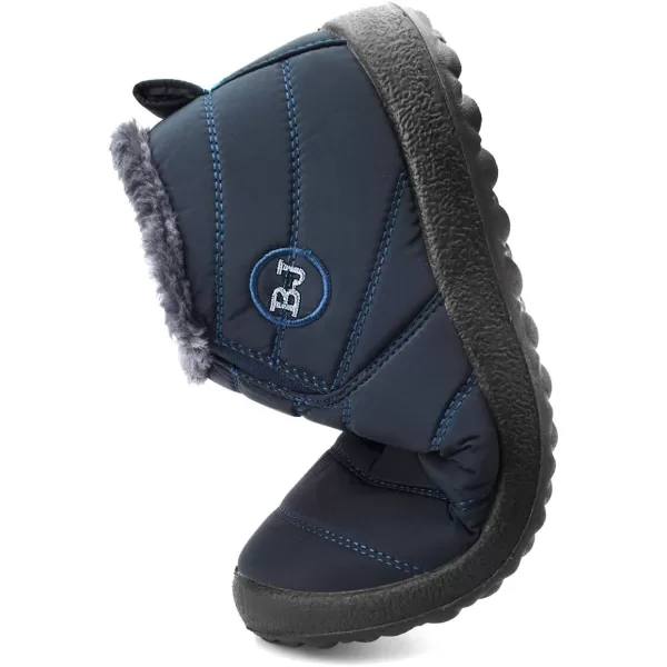 LRUN Womens Mens Snow Booties Winter Warm Shoes Navy Women12 Men10 M US