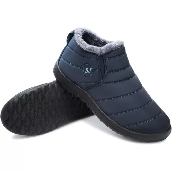 LRUN Womens Mens Snow Booties Winter Warm Shoes Navy Women12 Men10 M US