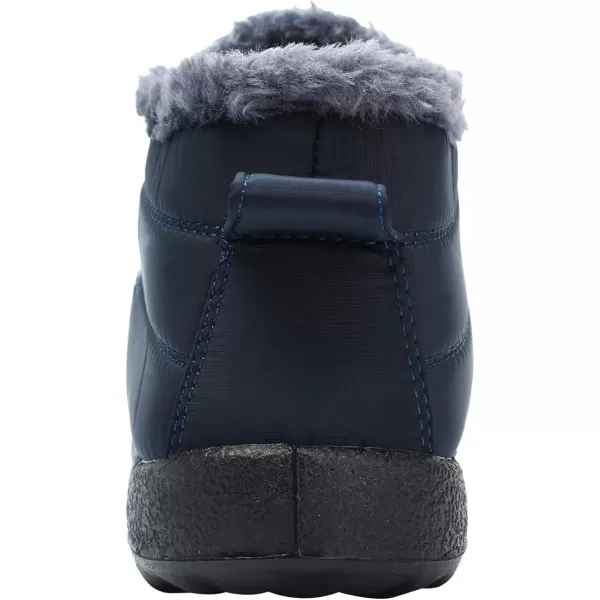 LRUN Womens Mens Snow Booties Winter Warm Shoes Navy Women12 Men10 M US