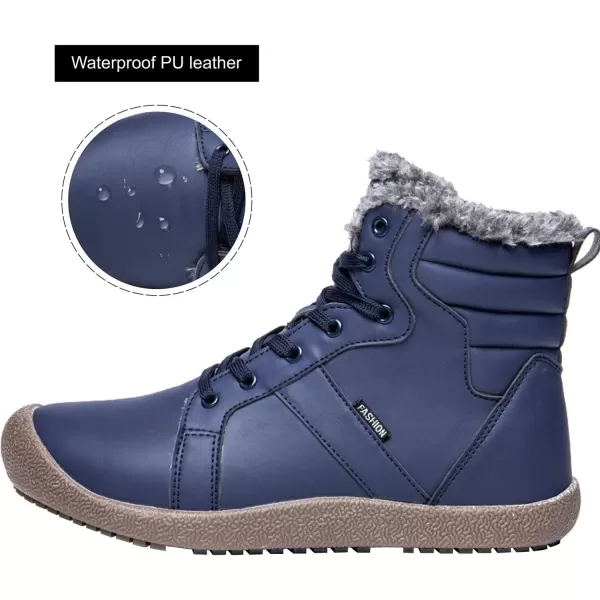 LRUN Womens Winter Boots Waterproof Fur Lined Snow Booties Navy 75 M US