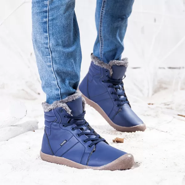 LRUN Womens Winter Boots Waterproof Fur Lined Snow Booties Navy 75 M US