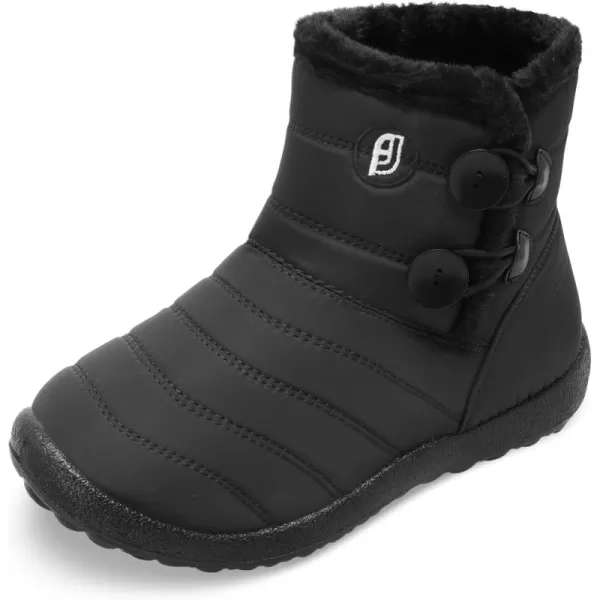 LRUN Ankle Snow Boots for Women Men Fur Winter Snow Boots Warm Black Women75 Men7 M US