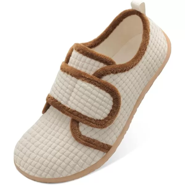 LRUN Barefoot Womens Men Slippers Soft House Slippers for Women Indoor and Outdoor Adjustable Mens Home Shoes Lightweight Bedroom SlippersBeige