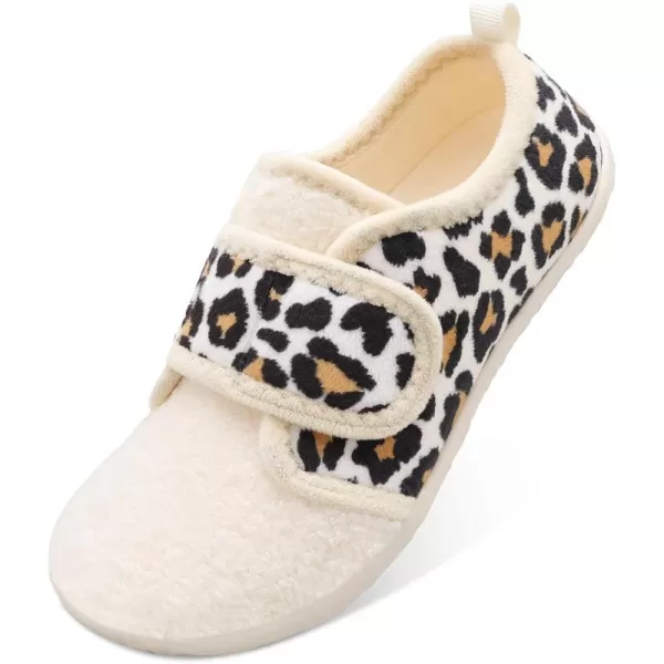 LRUN Barefoot Womens Men Slippers Soft House Slippers for Women Indoor and Outdoor Adjustable Mens Home Shoes Lightweight Bedroom SlippersBeige Leopard