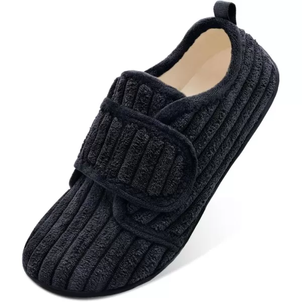 LRUN Barefoot Womens Men Slippers Soft House Slippers for Women Indoor and Outdoor Adjustable Mens Home Shoes Lightweight Bedroom SlippersBlack