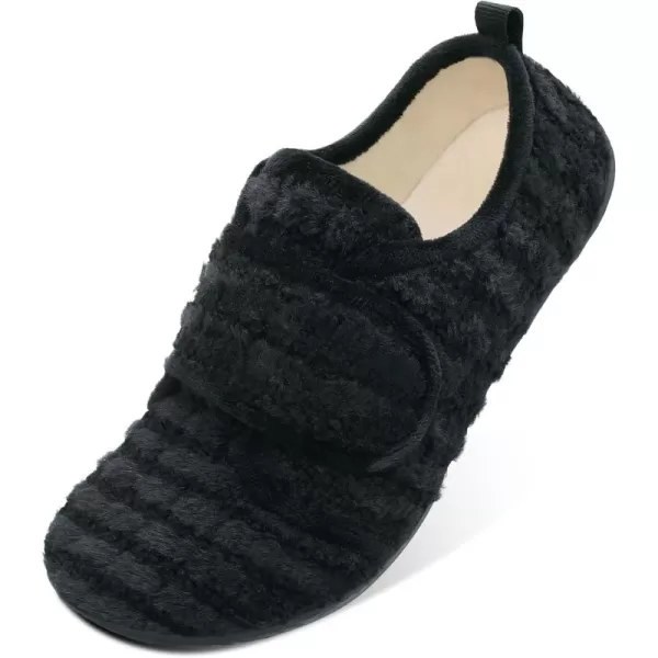 LRUN Barefoot Womens Men Slippers Soft House Slippers for Women Indoor and Outdoor Adjustable Mens Home Shoes Lightweight Bedroom SlippersBlack Stripes