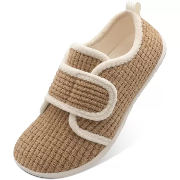 LRUN Barefoot Womens Men Slippers Soft House Slippers for Women Indoor and Outdoor Adjustable Mens Home Shoes Lightweight Bedroom SlippersBrown